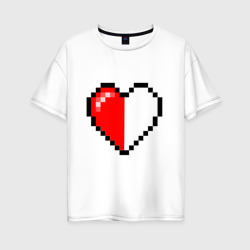 Женская футболка хлопок Oversize Майнкрафт серце