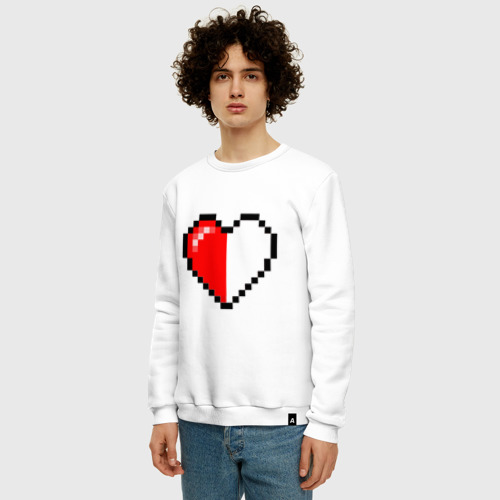 Мужской свитшот хлопок с принтом Майнкрафт серце, фото на моделе #1