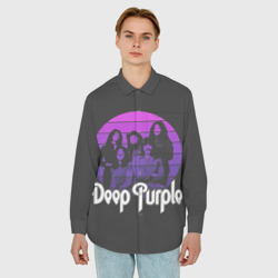 Мужская рубашка oversize 3D Deep Purple - фото 2