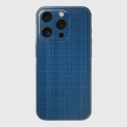 Чехол для iPhone 15 Pro силиконовый с защитой камеры Синие линии