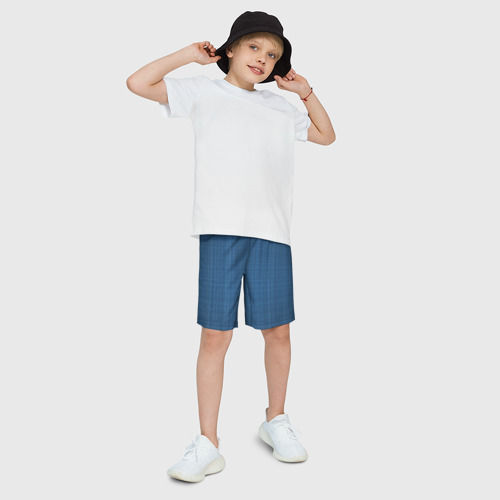 Детские спортивные шорты 3D Синие линии, цвет 3D печать - фото 3