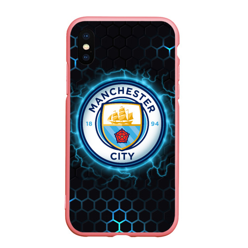 Чехол для iPhone XS Max матовый Манчестер Сити, цвет баблгам