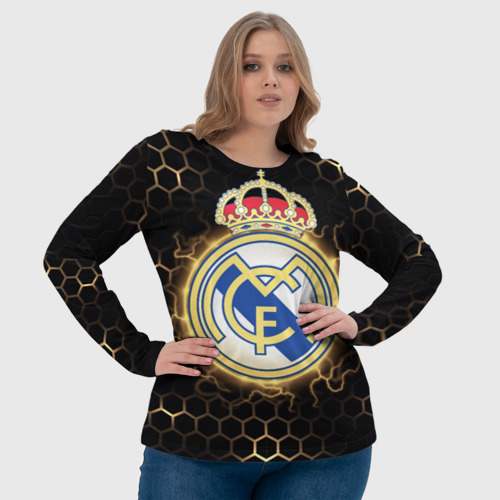 Женский лонгслив 3D с принтом Реал Мадрид, фото #4