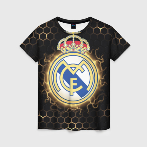 Женская футболка 3D с принтом Реал Мадрид, вид спереди #2