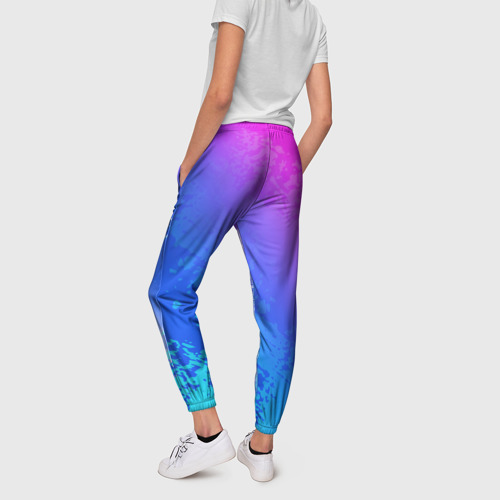 Женские брюки 3D с принтом Deep Purple, вид сзади #2
