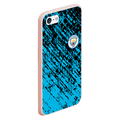 Чехол для iPhone 5/5S матовый Manchester city, цвет светло-розовый - фото 3