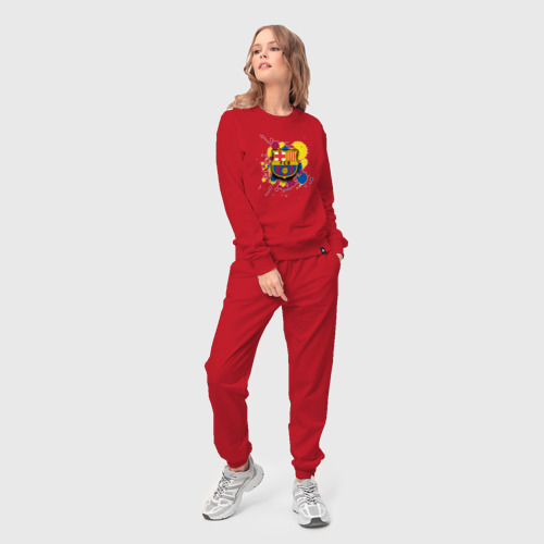 Женский костюм хлопок Barcelona, цвет красный - фото 3