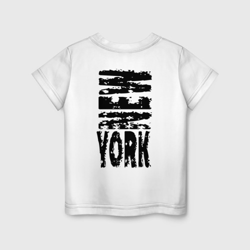 Детская футболка хлопок с принтом New York, вид сзади #1