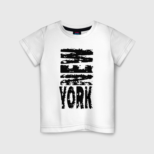 Детская футболка хлопок с принтом New York, вид спереди #2