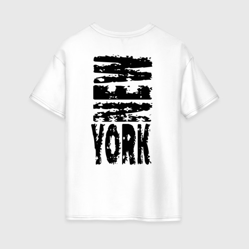 Женская футболка хлопок Oversize New York city, цвет белый - фото 2