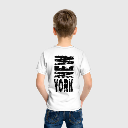 Детская футболка хлопок с принтом New York, вид сзади #2