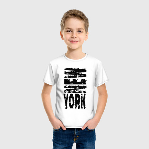 Детская футболка хлопок с принтом New York, фото на моделе #1