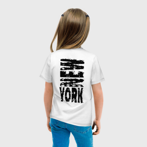 Детская футболка хлопок с принтом New York, вид сзади #2