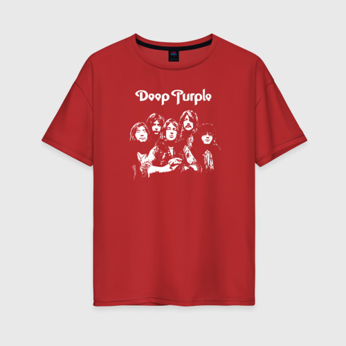 Женская футболка хлопок Oversize Deep Purple, цвет красный