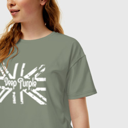 Женская футболка хлопок Oversize Deep Purple - фото 2