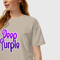 Женская футболка хлопок Oversize Deep Purple - фото 2
