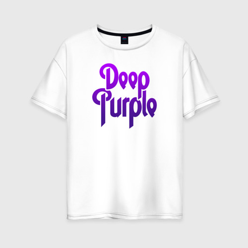 Женская футболка хлопок Oversize Deep Purple, цвет белый
