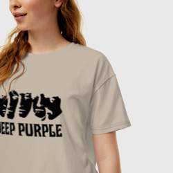 Женская футболка хлопок Oversize Deep Purple - фото 2