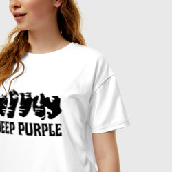 Женская футболка хлопок Oversize Deep Purple - фото 2