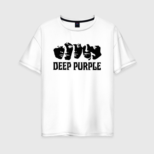 Женская футболка хлопок Oversize Deep Purple, цвет белый