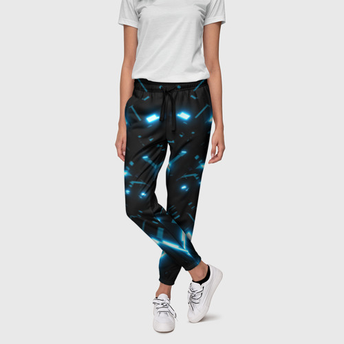Женские брюки 3D с принтом Neon Lights, фото на моделе #1