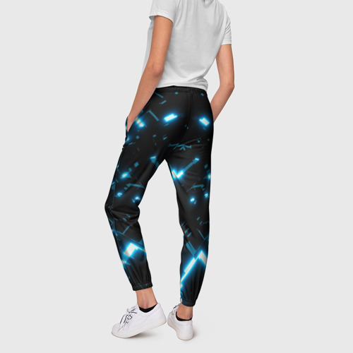 Женские брюки 3D с принтом Neon Lights, вид сзади #2
