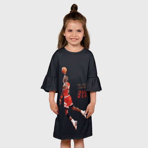 Детское платье 3D с принтом MICHAEL JORDAN, вид сбоку #3