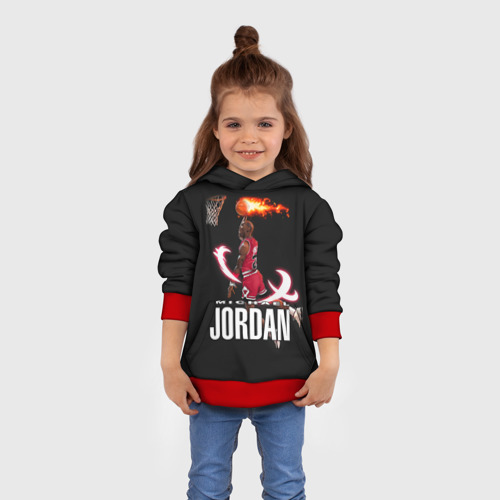 Детская толстовка 3D Michael Jordan, цвет красный - фото 4