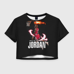 Женская футболка Crop-top 3D Michael Jordan