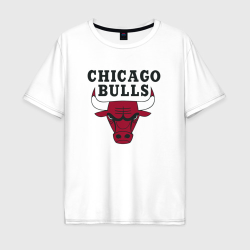 Мужская футболка оверсайз из хлопка с принтом Chicago Bulls, вид спереди №1