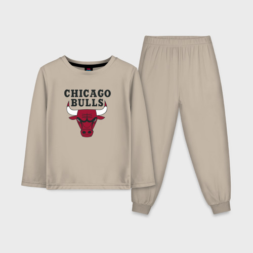 Детская пижама с лонгсливом хлопок Chicago Bulls, цвет миндальный