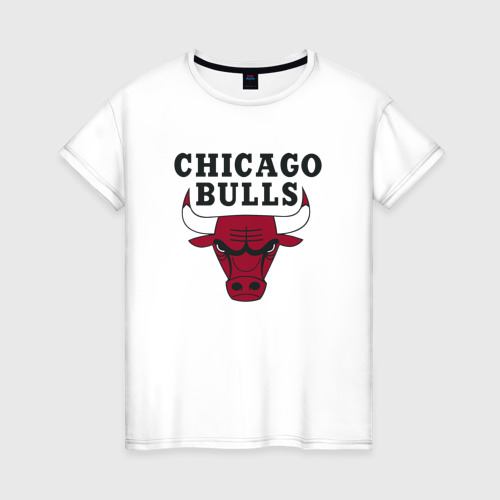 Женская футболка хлопок Chicago Bulls, цвет белый