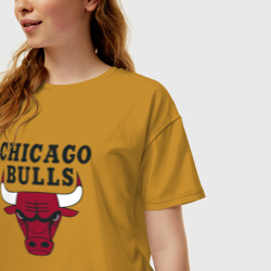 Женская футболка хлопок Oversize Chicago Bulls - фото 2