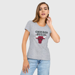 Женская футболка хлопок Slim Chicago Bulls - фото 2