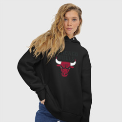 Женское худи Oversize хлопок Chicago Bulls - фото 2