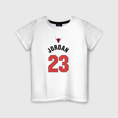 Детская футболка из хлопка с принтом Jordan, вид спереди №1
