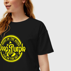 Женская футболка хлопок Oversize Deep Purple - фото 2