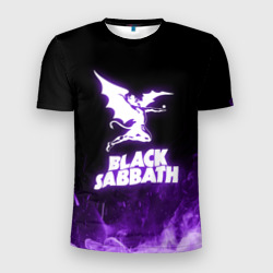 Мужская футболка 3D Slim Black Sabbath neon
