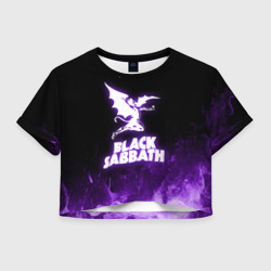 Женская футболка Crop-top 3D Black Sabbath neon