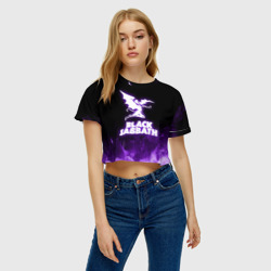 Женская футболка Crop-top 3D Black Sabbath neon - фото 2