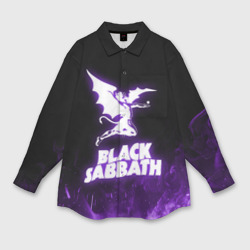 Женская рубашка oversize 3D Black Sabbath neon