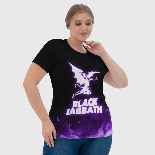 Женская футболка 3D Black Sabbath neon, цвет 3D печать - фото 6