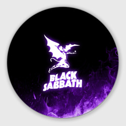 Круглый коврик для мышки Black Sabbath neon