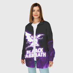 Женская рубашка oversize 3D Black Sabbath neon - фото 2