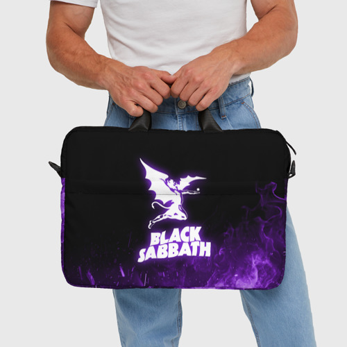 Сумка для ноутбука 3D Black Sabbath neon, цвет 3D печать - фото 5