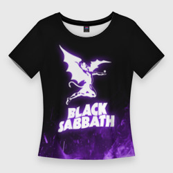 Женская футболка 3D Slim Black Sabbath neon