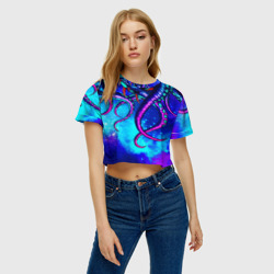 Женская футболка Crop-top 3D Щупальца - фото 2