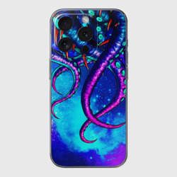 Чехол для iPhone 15 Pro силиконовый с защитой камеры Щупальца