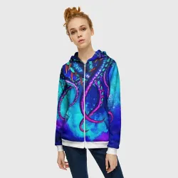 Женская толстовка 3D на молнии Щупальца - фото 2