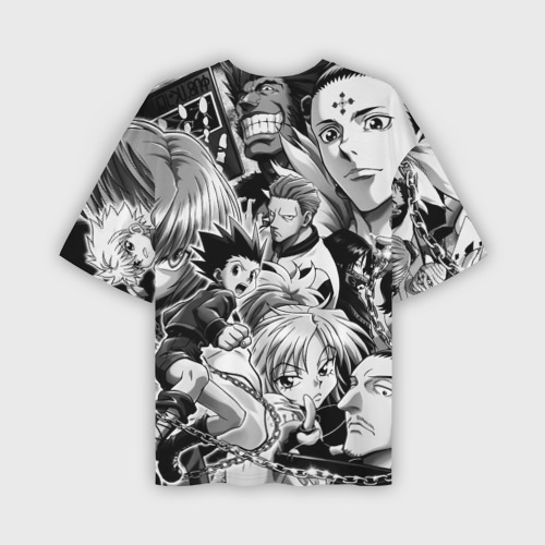 Мужская футболка oversize 3D Hunter X hunter BW, цвет 3D печать - фото 2